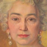 Györöki (Gyurkó) Pál (1904-1972): Női portré. Olaj, vászon, jelzett, hibás antik keretben, 68×52 cm