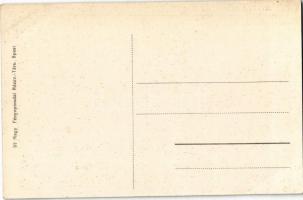 Train. Trén (málhás szekerek menetoszlopa és legénysége) pihenő, lovak etetés alatt / WWI Austro-Hun...