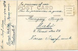 1920 Nacsa József portréja és levele a Pervaja Recska-i orosz hadifogoly táborból Vladivostok-ban / ...