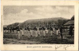 1906 Honvéd gyakorló tér Jászberényben. Takáts Herman kiadása / Hungarian military training field in Jászberény