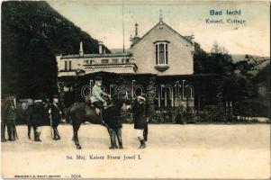 Bad Ischl, Kaiserliche Cottage, Se. Maj. Kaiser Franz Josef I. / Franz Joseph on horseback in front of the imperial villa