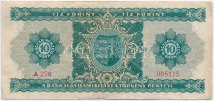 1946. 10Ft "A298005115" T:III- / Hungary 1946. 10 Forint "A298005115" C:VG 
Ada...