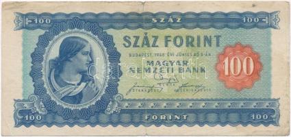 1946. 100Ft B290 052511 T:III- Hungary 1946. 100 Forint B290 052511 C:VG Adamo F26