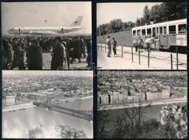 cca 1960 Budapesti városfotók, életképek, 13 db jelzés nélküli vintage fénykép, 9x12 cm