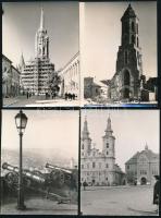 cca 1960 Budapesti városfotók, életképek, 13 db jelzés nélküli vintage fénykép, 9x12 cm