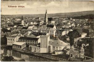 1915 Kolozsvár, Cluj; látkép, templomok. Kiadja Gombos Ferenc / general view, churches
