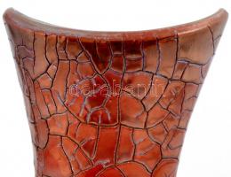 Zsolnay repesztett mázas váza, jelzett, hibátlan, m: 28 cm