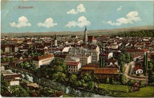 1914 Kolozsvár, Cluj; látkép, templomok / general view, churches