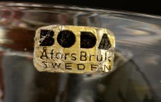 Orrefors gyertyatartó, formába öntött, jelzett, hibátlan, d:11,5 cm