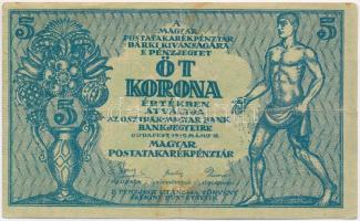 1919. 5K OSZTRÁK-MAGYAR BANK BANKJEGYEIRE T:III foltos Adamo K8.1