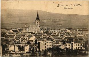 1911 Lajtabruck, Bruck an der Leitha; látkép, templom / Panorama / general view, church (Rb)