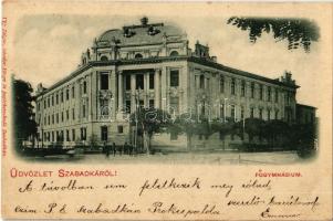 1899 Szabadka, Subotica; Főgimnázium. Kiadja Vig Zsigm. Sándor / high school + SZABADKA P.UDV. (fl)