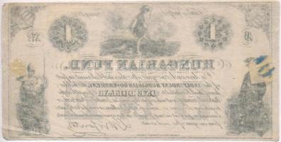 1852. 1$ "B" "Kossuth bankó" sorszám nélkül T:III ragasztott Hungary 1852. 1 Dol...