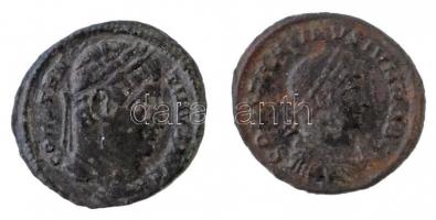 Római Birodalom 2db klf rézpénz, közte Sirmium / II. Constantinus 324-325. AE Follis (2,71g) T:2,2-
...