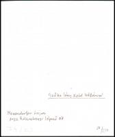cca 1989 Menesdorfer Lajos (1941-2005) budapesti fotóművész hagyatékából, feliratozott, vintage fotó...