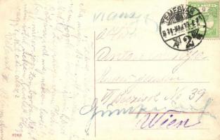 1911 Temesvár, Timisoara; Ferenc József színház, utcai árusok, piac. 8188. / theatre, vendors at the...