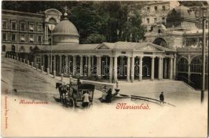 1898 (Vorläufer!) Marianske Lazne, Marienbad; Kreuzbrunnen, Kurhaus Goldener Engel / spa, hotels omnibus (EK)