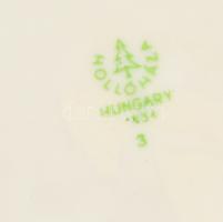 Hollóházi matricás korsó, jelzett, hibátlan, m: 15,5 cm