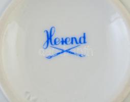 Herendi csipkebogyó mintás bonbonier, kézzel festett, jelzett, apró kopásnyomokkal, m:10 cm