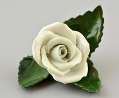 Herendi rózsa dísz. Kézzel festett, jelzett, hibátlan, 8×7 cm