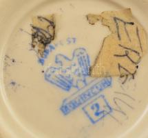 2 db balatoni szuvenír porcelán: Hollóházi kis váza, kézzel festett, jelzett, kopásokkal, m: 5,5 cm ...