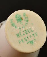 2 db balatoni szuvenír porcelán: Hollóházi kis váza, kézzel festett, jelzett, kopásokkal, m: 5,5 cm ...