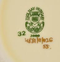 Zsolnay pillangó mintás tojás bonbonier, kézzel festett, jelzett, hibátlan, 14×10 cm