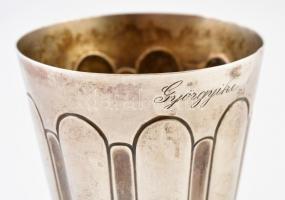 Szecessziós ezüst (Ag.) keresztelőpohár, jelzett, m: 7,5 cm, nettó 71,7 g