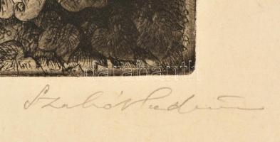 Szabó Vladimir (1905-1991): Vers. Rézkarc, papír, jelzett, 24,5×29 cm