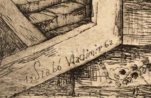 Szabó Vladimir (1905-1991): Vers. Rézkarc, papír, jelzett, 24,5×29 cm