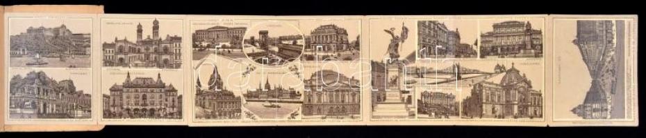 cca 1910 Budapest, leporelló. Bp., Eisler G. kiadása.Fekete-fehér fotókkal Budapestről. Közte Várker...