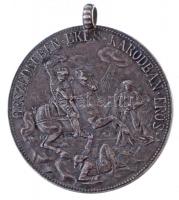 Szárnovszky Ferenc (1863-1903) 1892. "Szent László érem" fémjelzett Ag emlékérem füllel. &...