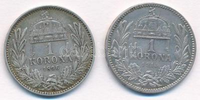 1896KB 1K Ag + 1915KB 1K Ag "Ferenc József" T:2,1-
Adamo K5,K5.1