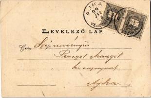 1899 (Vorläufer!) Devecser, Királyi Járásbírósági épület, Gróf Esterházy-féle várkastély. Vörösmarty...