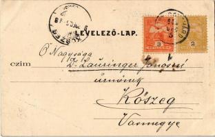 1902 Szentgotthárd, Tűzoltó szertár, M. kir. járásbíróság, Lang Jenő féle üzlet és saját kiadása (EB...