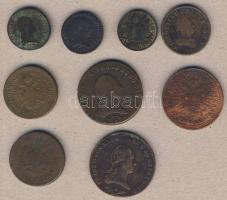 Ausztria/magyar verdejel 1780-1851. 1/2Kr (3x) 2klf, 1Kr (1x), 2Kr (1x), 3Kr (2x) 2klf, 4Kr (1x), 6K...