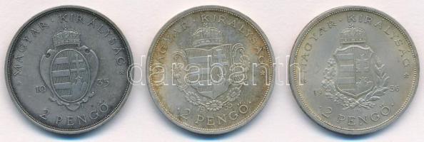 1935. 2P Ag "Pázmány" + 1935 2P Ag "Rákóczi" + 1936. 2P Ag "Liszt Ferenc&qu...