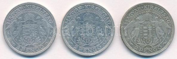 1932-1937. 2P Ag "Madonna" (3xklf) T:2,2- Adamo P7