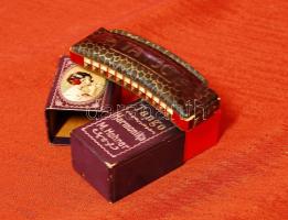 cca 1930 Hohner Tango típusú szájharmónika új állapotban, eredeti dobozban