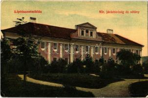 1909 Liptószentmiklós, Liptovsky Mikulás; Kir. Járásbíróság és sétány / county cort and promenade (EK)