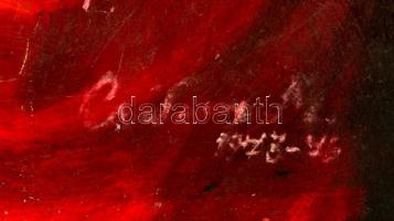 Olvashatatlan jelzéssel: Barátnők. Olaj, farost, festék lepattanásokkal, karcolásokkal, 100×59 cm