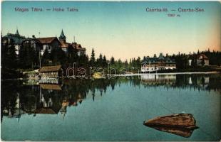 Tátra, Magas Tátra, Vysoké Tatry; Csorba-tó, szálloda / Strbské pleso / Csorba-See / High Tatras, lake, hotel. 191-1911.