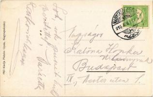 1916 Nagytapolcsány, Topolcany; Római katolikus templom, Járásbíróság, Állami polgári iskola. Platzk...