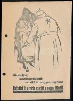 cca 1944-1945 Hajtástok ki a vörös csordát a magyar földről!, röplap, két lyukkal, 20x15 cm.