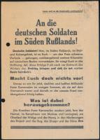 cca 1942 An die deutschen Soldaten im Süden Rußlands!, kétoldalas német nyelvű II. világháborús oros...
