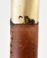 Ezüst fejű lovaglópálca PK nemesi mongrammal. Jelzett. + 2 fém sarkantyú