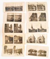 Pantoscop sztereofotó-néző, 20,5×25×11 cm + 10 db sztereofotó küölönböző helyszínekről