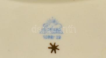 Lindner rózsás tálka, matricás, jelzett, hibátlan, 21,5×14,5 cm