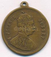 1896. "Milleniumi emlék / I. Ferenc József" Br emlékérem füllel (29mm) T:3