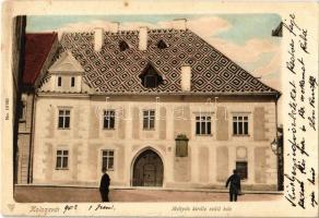 1902 Kolozsvár, Cluj; Mátyás király szülőháza / birthplace of Mathias Rex, King Matthias (gyűrődés / crease)